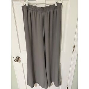 MarlaWynne Gray Wide Leg Flowy Elastic Waist Pants XL Charcoal Grey Trousers